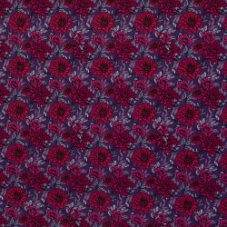 Pink blomster p� lilla bundfarve french terry modal