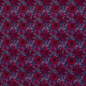 Pink blomster p� lilla bundfarve french terry modal