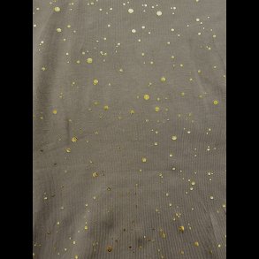 Gr med guld folie pletter bomulds jersey