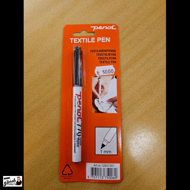 Permanent textil pen sort
