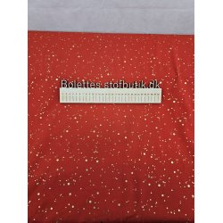 Rd med guld folie pletter p bomuldsjersey