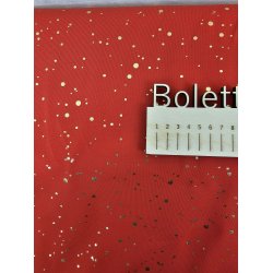 Rd med guld folie pletter p bomuldsjersey