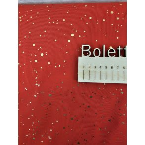 Rd med guld folie pletter p bomuldsjersey