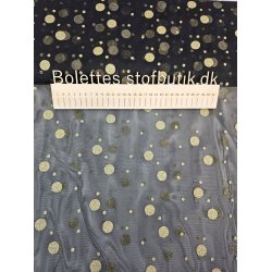 Sort tyl med guld plette