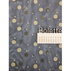 Sort tyl med guld plette