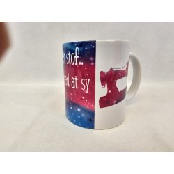 Krus med citat bl/pink stjerne himmel