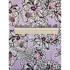 Viskosejersey store blomster