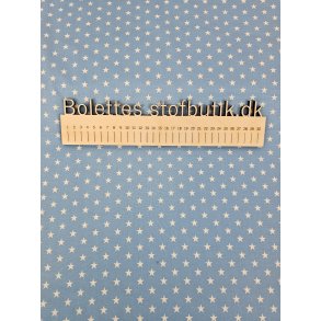 Fast bomuld med hvide stjerner p bl baggrund