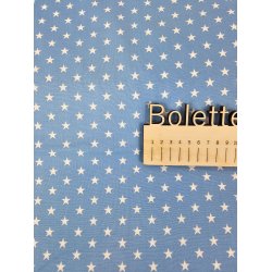 Fast bomuld med hvide stjerner p bl baggrund