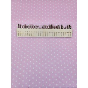 Fast bomuld med hvide stjerner p lyserd baggrund