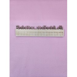 Fast bomuld med hvide prikker p lyserd baggrund