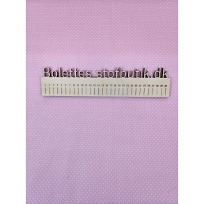 Fast bomuld med hvide prikker p lyserd baggrund