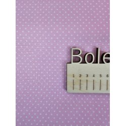 Fast bomuld med hvide prikker p lyserd baggrund