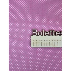 Fast bomuld med hvide prikker p pink baggrund