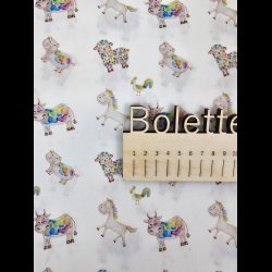 Poplin med regnbuedyr