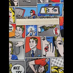 Kanvas med tegneserie print i farver