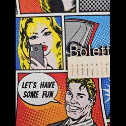 Kanvas med tegneserie print i farver