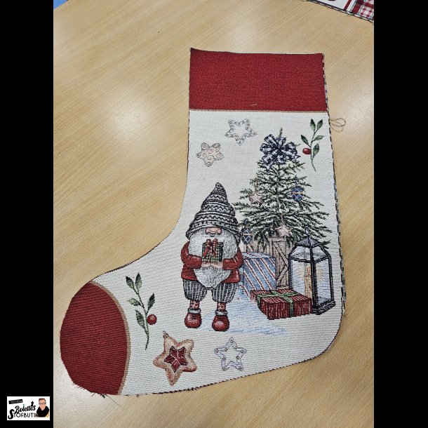 Julesok Nisse og juletr gobelin panel