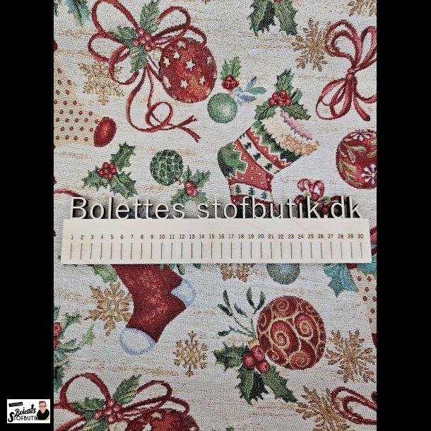 Julesok og julepynt rhvid gobelin