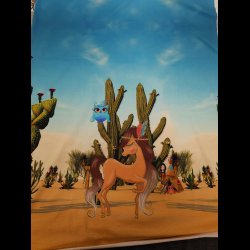 Indianer og hest panel bomulds jersey