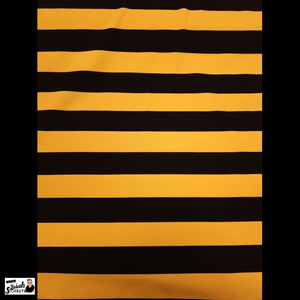 Sort/gul striber bomulds jersey