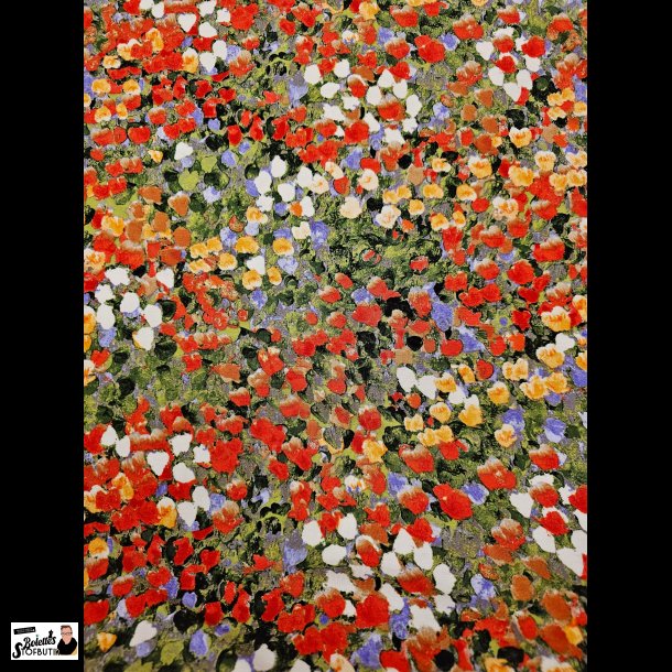 Abstrakte blomster viskose jersey