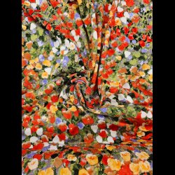 Abstrakte blomster viskose jersey