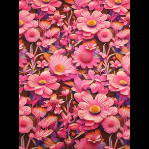 3D blomster pink viskose jersey