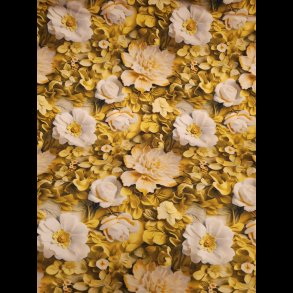 3D blomster gule viskose jersey