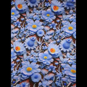 3D blomster bl viskose jersey