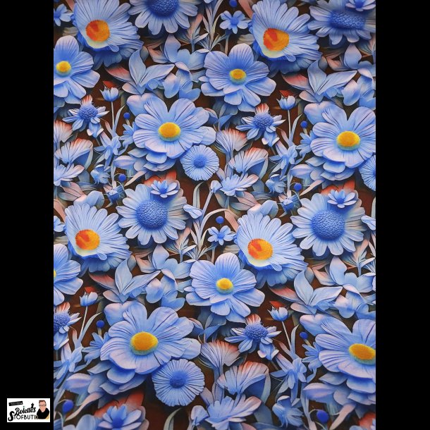 3D blomster bl viskose jersey