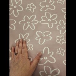 Hvide blomster p gammelrosa bundfarve bomulds jersey