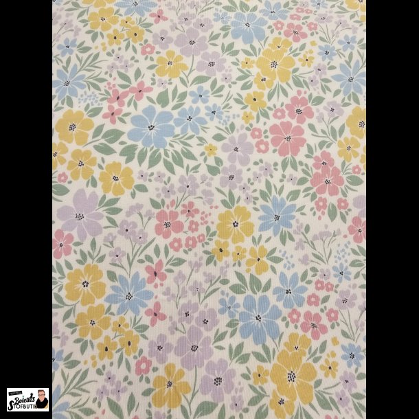 Pastel blomster bomulds jersey