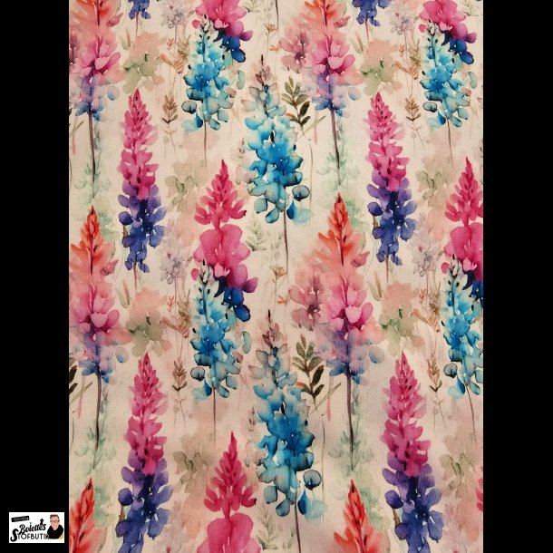 Lupiner p rosa bundfarve bomulds jersey