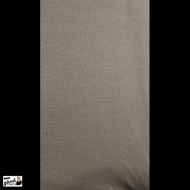 Gr med sm turkise pletter bomulds jersey