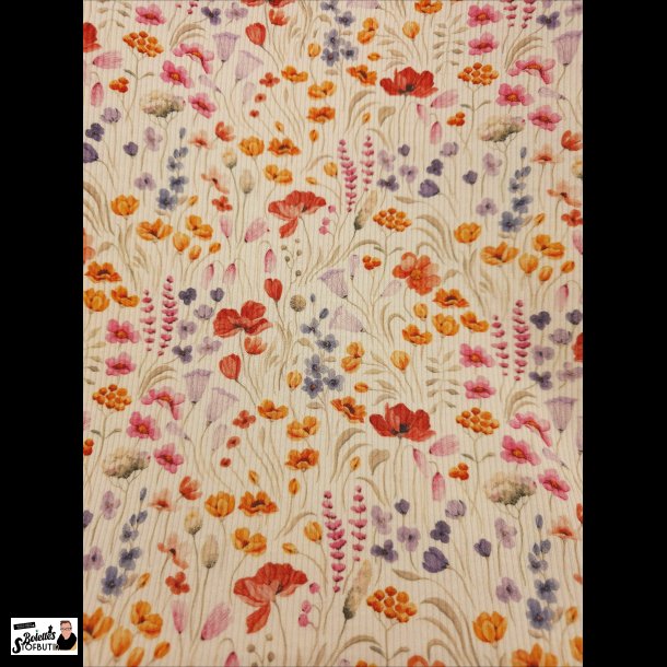 Rib jersey sommer blomster