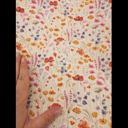 Rib jersey sommer blomster