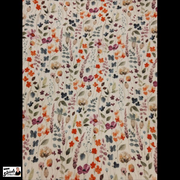 Rib jersey sm blomster