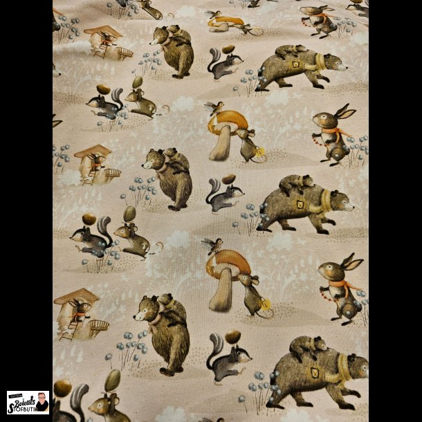 S�de dyr i skoven bomulds jersey