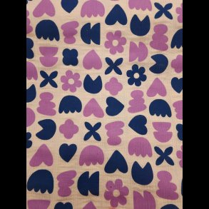 Dobbelt gauze med hjerter og blomster