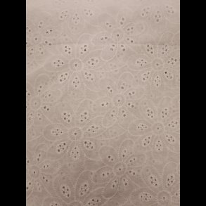 Broderi anglaise hvid med blomst 