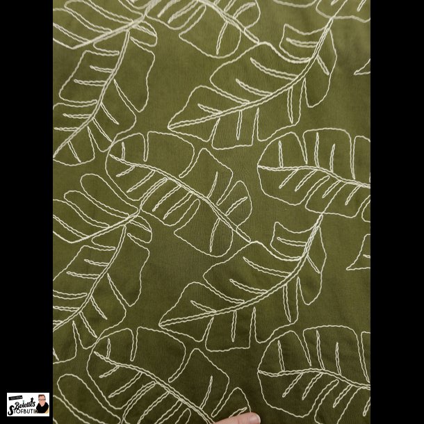 Store broderet blade h�r/viskose