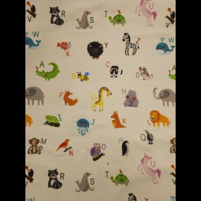 Alfabet dyr bomulds jersey