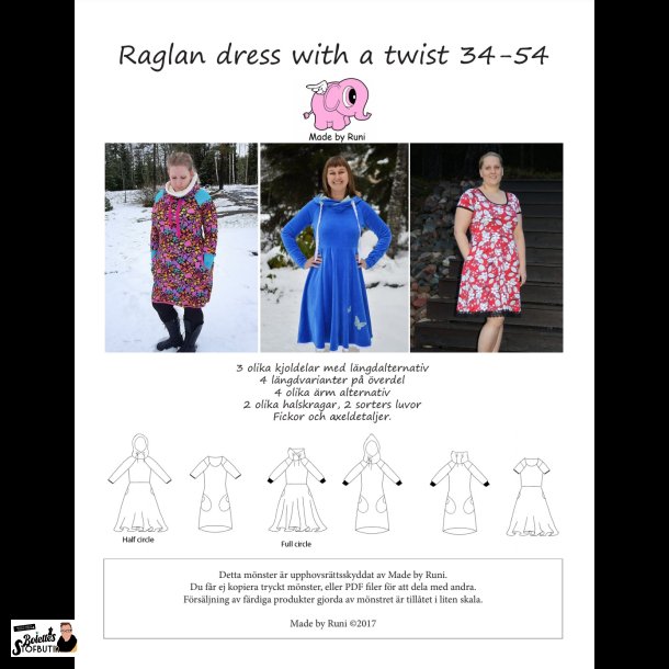 Raglan dress with a twist