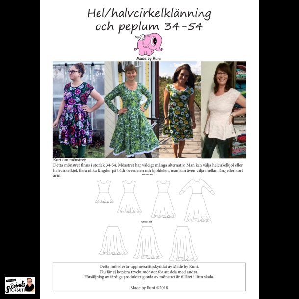 Hel/halvcirkelkldning och peplum