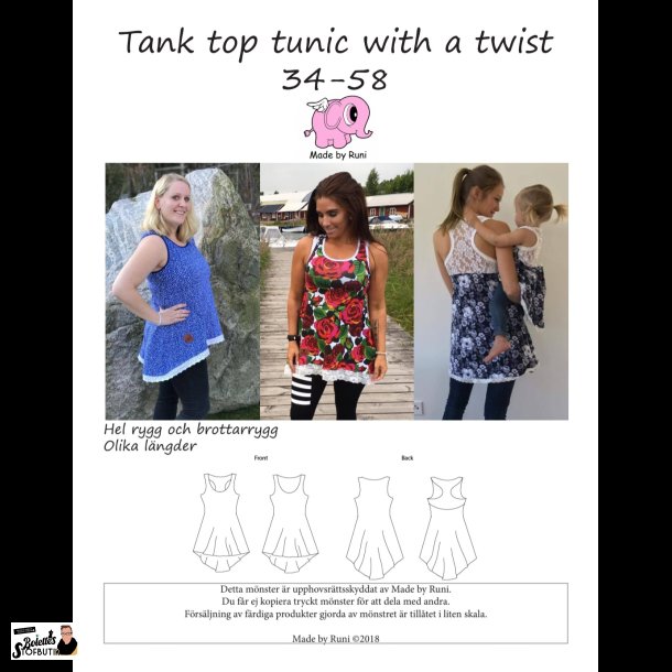 Tank top tunic with a twist adult 