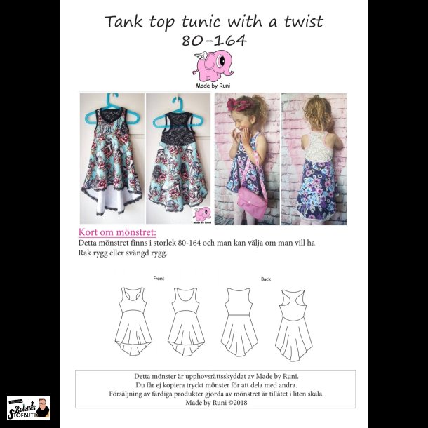 Tank top tunic with a twist child