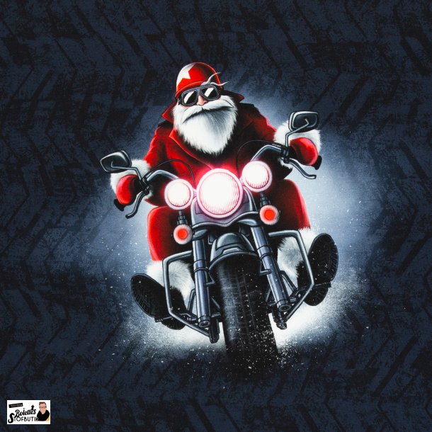 Julemand p motorcykel bl panel french terry