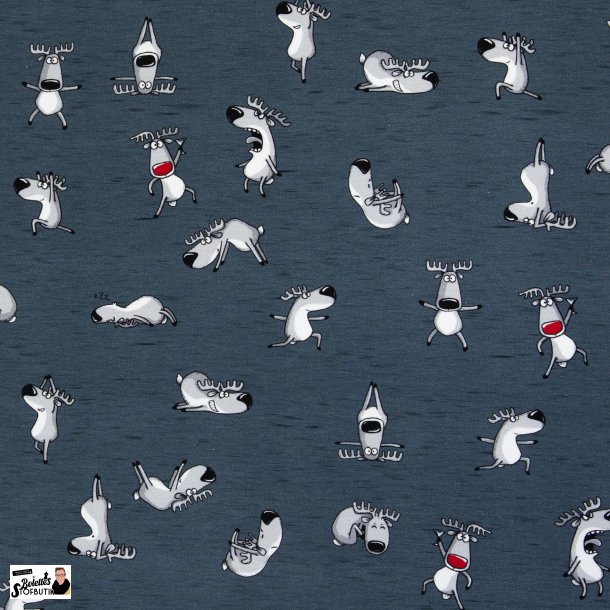 Sjove rensdyr french terry bl