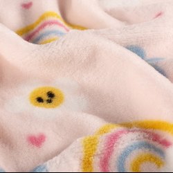 Regnbue og blomster fleece